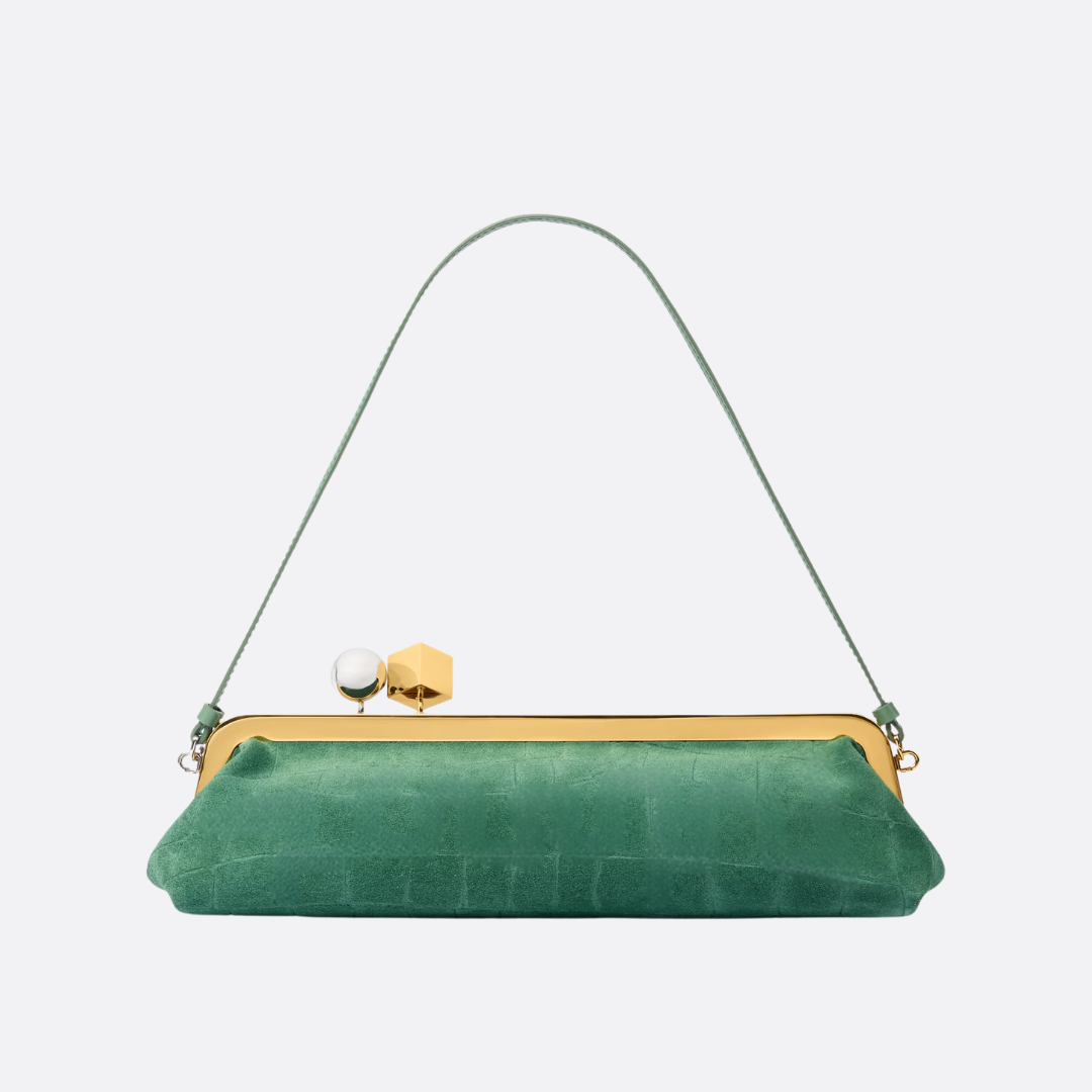 Wildleder Clutch mit Kroko-Effekt - BloxBagde