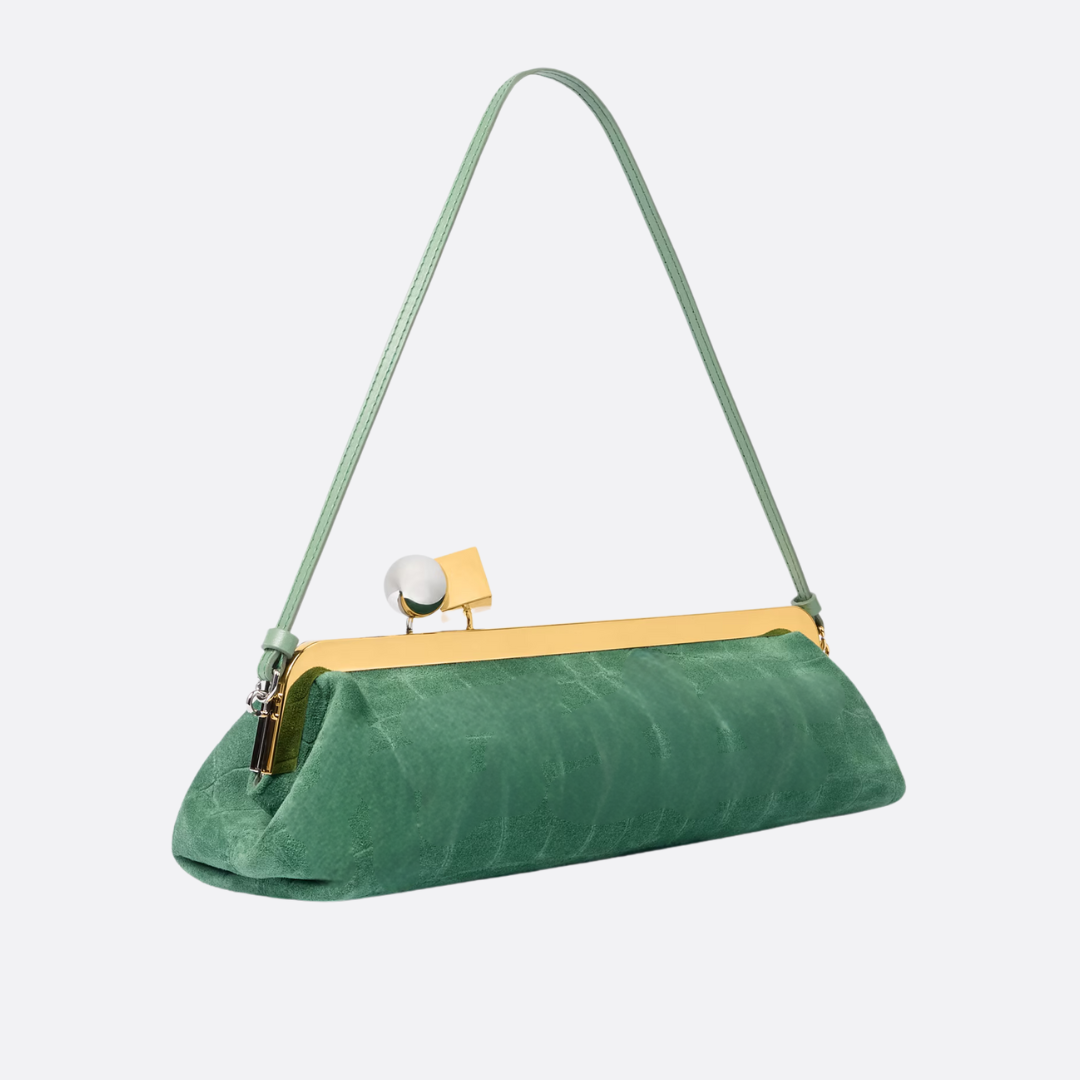 Wildleder Clutch mit Kroko-Effekt - BloxBagde