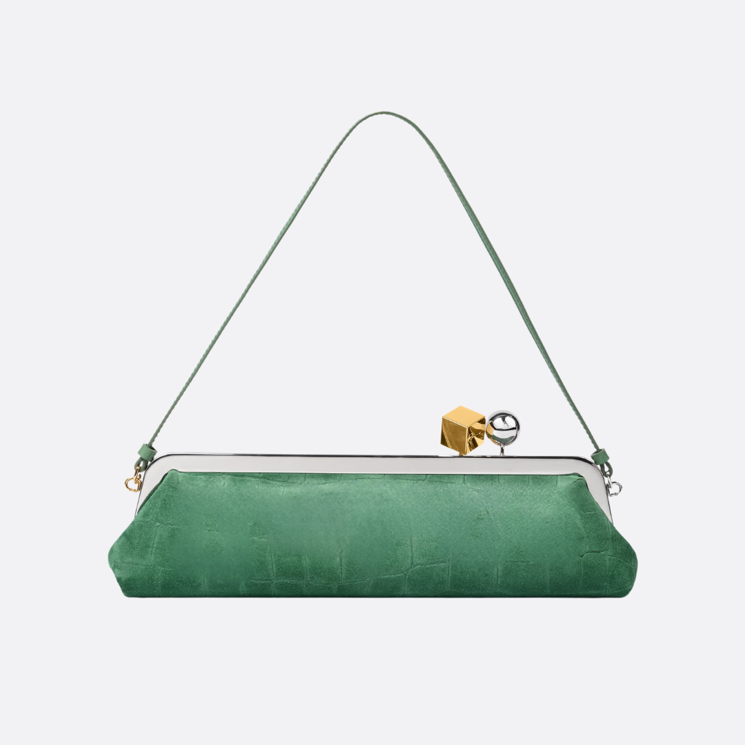Wildleder Clutch mit Kroko-Effekt - BloxBagde