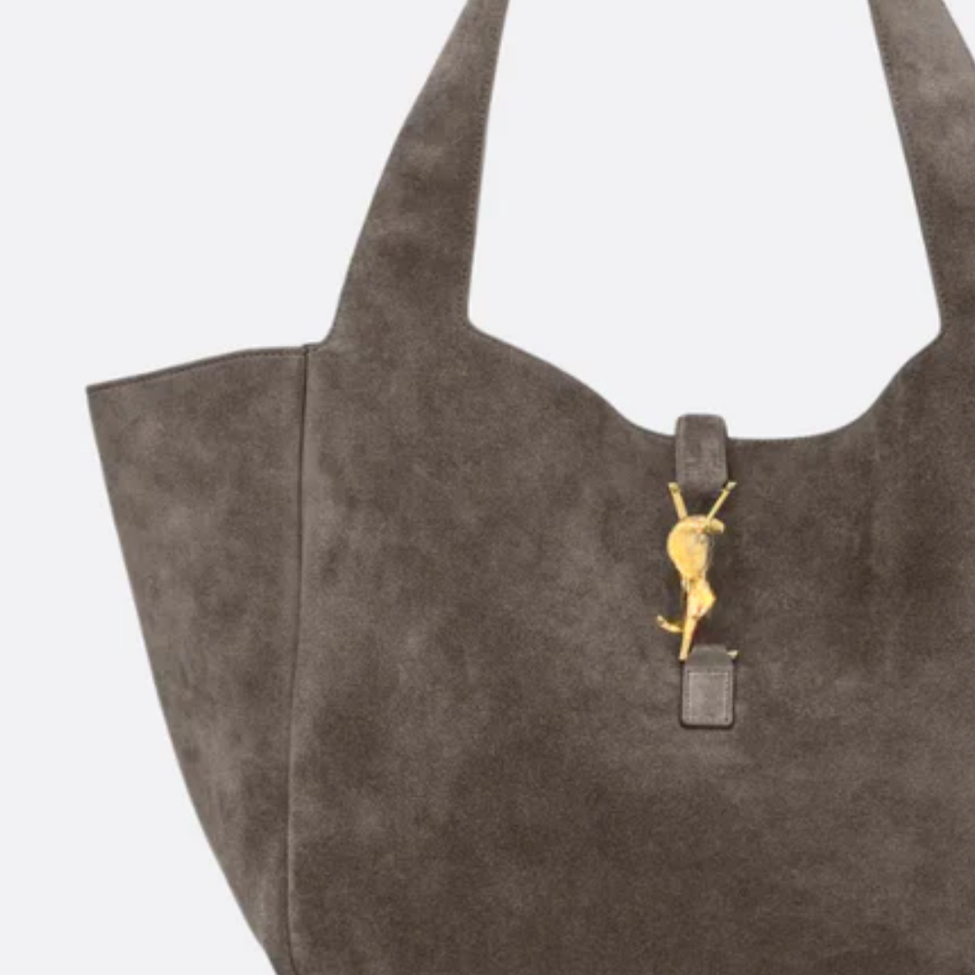 Veloursleder-Schultertasche - BloxBagde